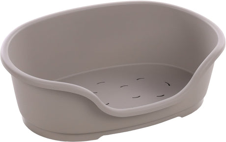 Kosz Flamingo owalny szary – rozmiar s – 58×38×20 cm – wygodny plastikowy kosz dla psa dla małych psów i szczeniąt