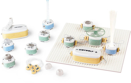 Kidywolf kidyelec starter – educatieve elektriciteitsset voor kinderen met 11 onderdelen 99 opstellingen - 6+
