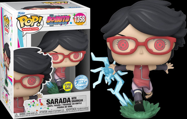 Funko-pop! boruto: naruto next Generations - Sarada z Sharinganem #1358 świecąca w ciemności