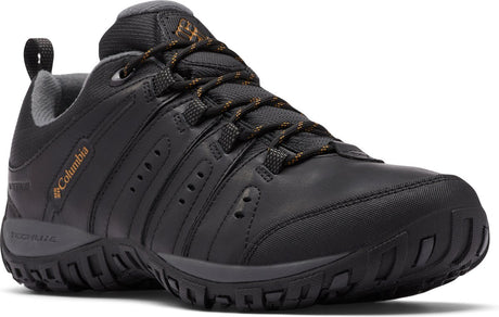 Wodoodporne męskie buty turystyczne Columbia woodburn ii - czarne, karmelowe