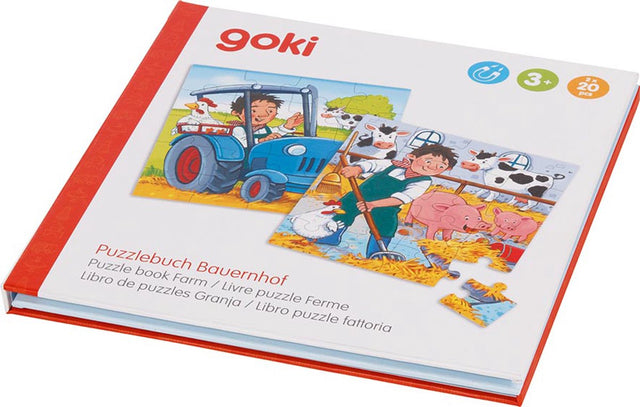 Puzzle Goki: farma, magnetyczne, 2 puzzle 20-elementowe, kartonowe, 3+