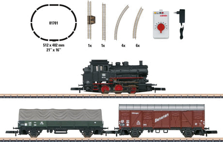 Zestaw startowy Märklin pociąg towarowy z lokomotywą parową serii 89, tor owalny, reż