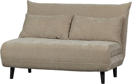 Sofa rozkładana Woood xem - 1 osoba - tkanina szenilowa - naturalny - 80x122x92
