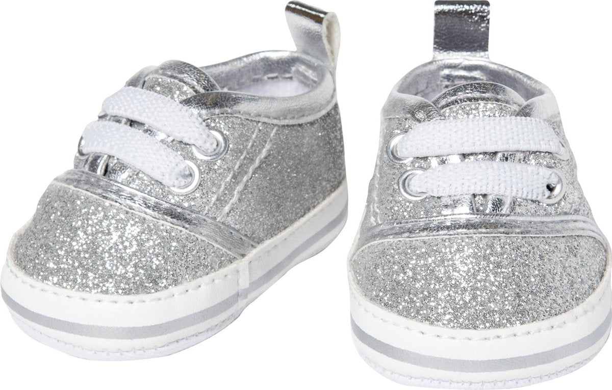 Buty dla lalek Heless junior 38-45 cm srebrno-białe