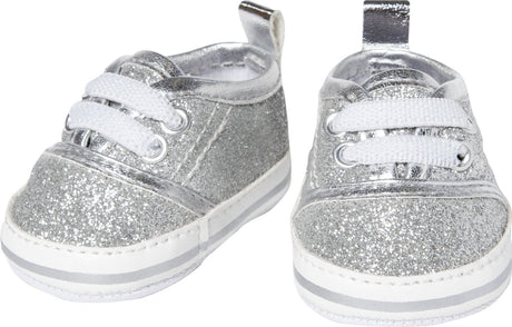 Heless Doll Sneakers Glitter Silver, 30-34 cm