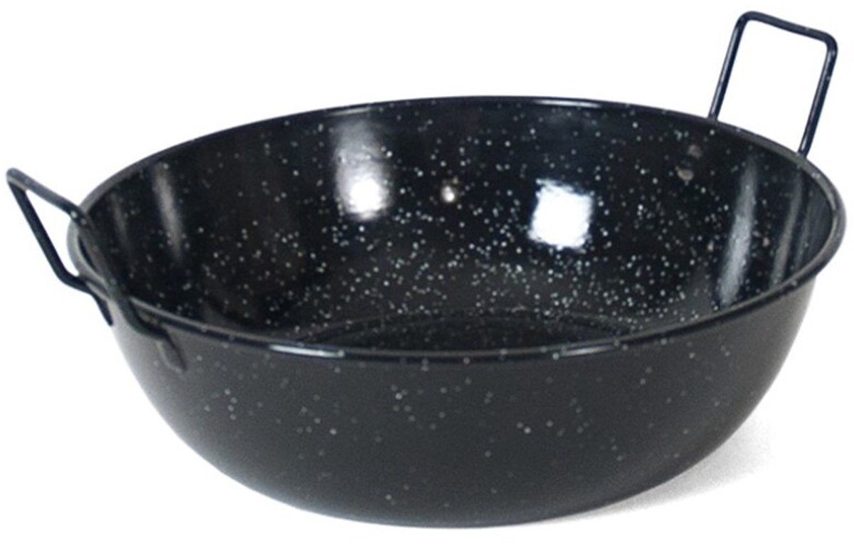 Gerimport wokpan honda 28 cm rvs bijenwas zwart