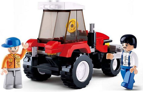 Zabawki konstrukcyjne traktor Sluban dla dzieci od 6 lat - model do budowania - pudełko konstrukcyjne ze 103 klockami - m38-b0556