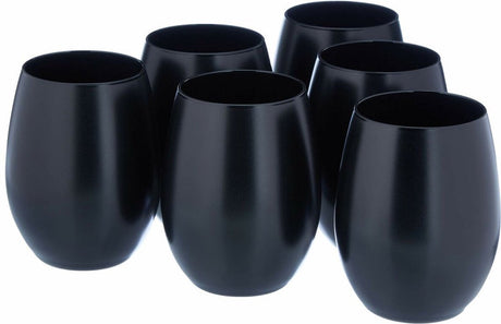 Chef sommelier primary waterglazen - zwart - 360ml - 6 stuks