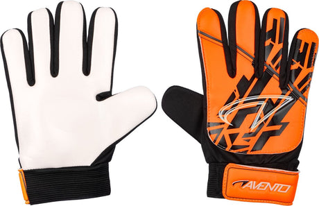 Avento keepershandschoenen - junior - oranje zwart - maat xs - pu grip