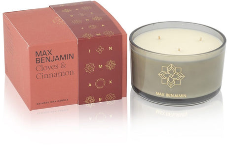 Max benjamin - geurkaars met 3 lonten - cloves cinnamon - 70 branduren