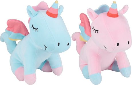 Niemarkowe sans marque eddy Toys pluszowa przytulanka jednorożec - przytulanka jednorożec ze skrzydłami - pluszowa przytulanka zabawka - przytulaśny jednorożec różne kolory - 15 x 25 x 24 cm - 1 losowy kolor