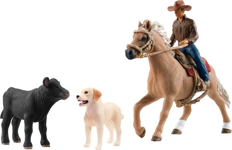 Schleich Farm World - jazda westernowa - zestaw figurek - zabawki dla dzieci dla chłopców i dziewcząt - od 3 do 8 lat -42578