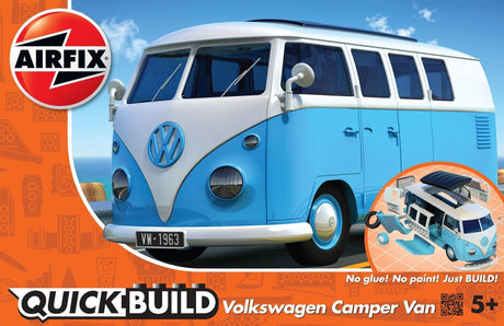 Airfix zestaw do budowania modeli samochodów - j6024 Quickbuild volkswagen vw camper bus - niebieski - biały plastik - - modelarstwo