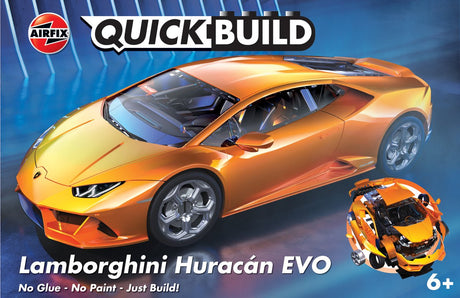 Zestaw modeli do składania Airfix - j6058 Quickbuild Lamborghini Huracan Evo - pomarańczowy - plastikowy samochód sportowy - - modelarstwo