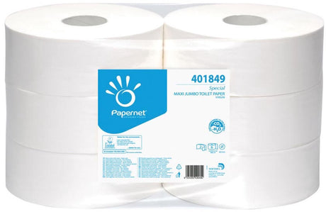 Papier toaletowy Papernet specjalny maxi jumbo 2-warstwowy 1180 arkuszy, opakowanie 6 rolek