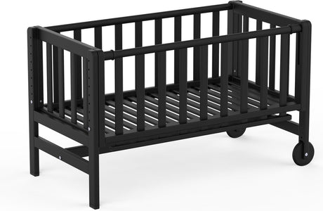 Geuther Betty co-sleeper, łóżko boczne, łóżeczko - z kółkami - 45x90 cm - łóżeczko dziecięce do 9 kg - lite drewno bukowe - czarny