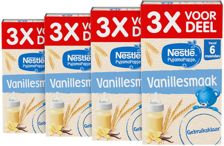 Nestlé Piżama Owsianka waniliowa - Kaszka dla niemowląt gotowa do użycia 6m+ - 4 pudełka x 3x250ml - opakowanie wartościowe