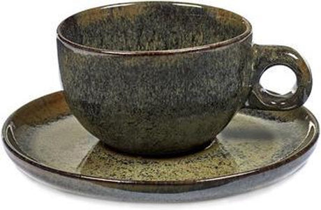 Powierzchnia Sergio Herman Serax filiżanki do cappuccino ze spodkiem - indi szary - 4 sztuki