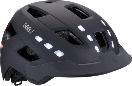 Bbb kask rowerowy z oświetleniem - District LED - kask rowerowy ebike dla mężczyzn, kobiet - skorupa abs - średni duży: 54 - 60cm - czarny mat - bhe-162 m l