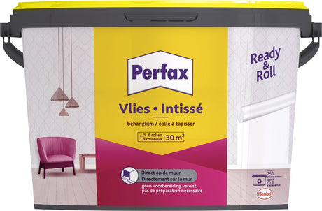 Perfax gotowy klej do tapet w rolce włóknina 4,5 kg | tapeta z włókniny pasta do tapet | klej do tapet przezroczysty | pasta do tapet na wszystkich powierzchniach