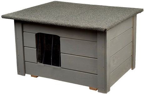 Merkloos sans marque geïsoleerde houten kennel voor kleine hond - grijs