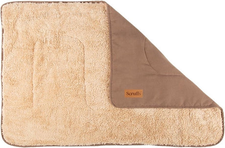 Scruffs przytulny - miękki kocyk dla psa - dwustronny, z cudownie miękką wyściółką wewnętrzną - 110 x 75cm - karmelowy brąz