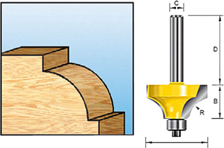 Frez Makita d-11352 Frez ćwierćokrągły + łożysko s 8mm 31,75x15,88mm r9,53