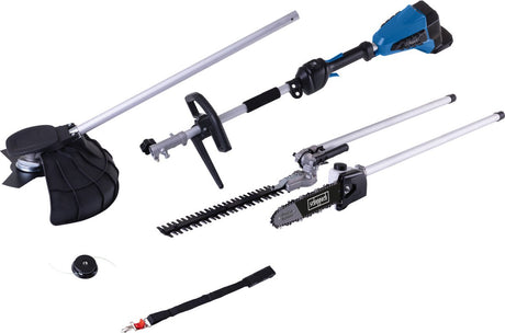 Akumulatorowa maszyna ogrodnicza Scheppach 4 w 1 20v bc-mfh400-x - 2x 20 v (40 v) - podkaszarka do trawy - kosa do zarośli - nożyce do żywopłotu - nożyce do przycinania