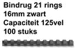 Bind grzebieniowy Gbc 16 mm czarny d100x