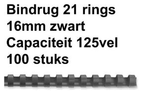 Bind grzebieniowy Gbc 16 mm czarny d100x