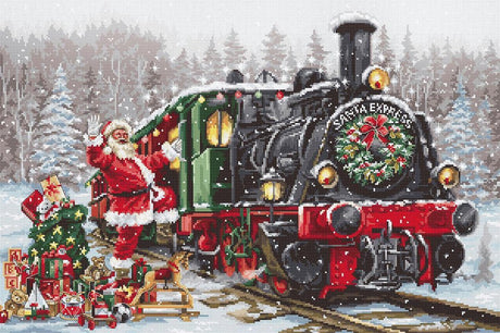 Luca-s santa's express aida borduurpakket de kerst trein om te borduren b2397