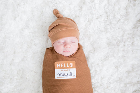 Lulujo hello world - otulacz - brązowy