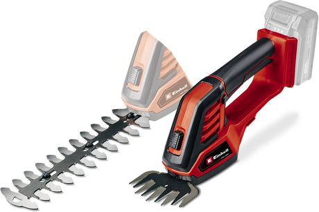 Akumulatorowe nożyce do żywopłotu Einhell ge-cg 18 100 li solo - power x-change - 18 v li-ion - szerokość cięcia nożyce do trawy: 10 cm - szerokość cięcia nożyce do żywopłotu: 20 cm - bez. akumulator i ładowarka