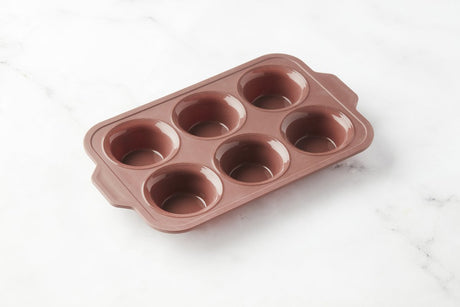 Forma point-virgule na 6 muffinek z silikonu platynowego vintage bordowa 37x23x4cm