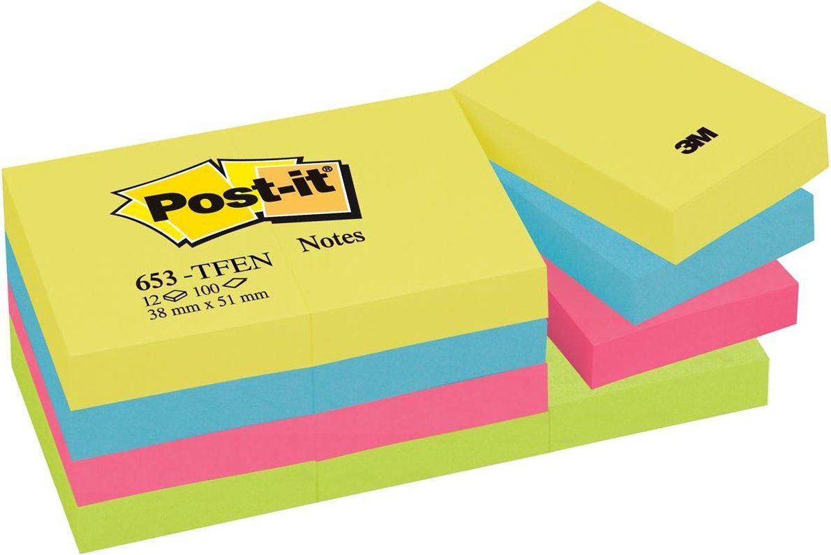 Post-it pi notes vitalit 38x51mm pk12