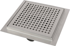 Differnz douchegoot - met flens - vierkant - 15 x 15 cm - rvs