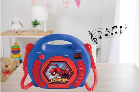 Przenośny odtwarzacz CD Lexibook spiderman z 2 mikrofonami do śpiewania