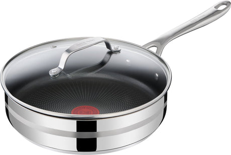 Inteligentna patelnia Jamie Oliver firmy Tefal Cook - ø25 cm - stal nierdzewna - odpowiednia do wszystkich źródeł ciepła - łącznie z pokrywką