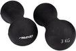Avento handgewicht set - bone - 2x 3 kg - zwart