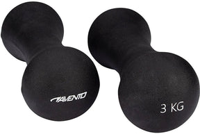 Avento handgewicht set - bone - 2x 3 kg - zwart