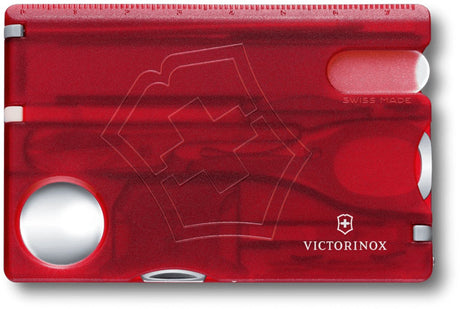 Narzędzie wielofunkcyjne Victorinox Swisscard do pielęgnacji paznokci 13 funkcji, przezroczyste, czerwone