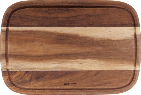 Jamie oliwer by tefal - drewniana deska do krojenia - średnia - 37,4x25,1x2,2 cm - trwała - antybakteryjna