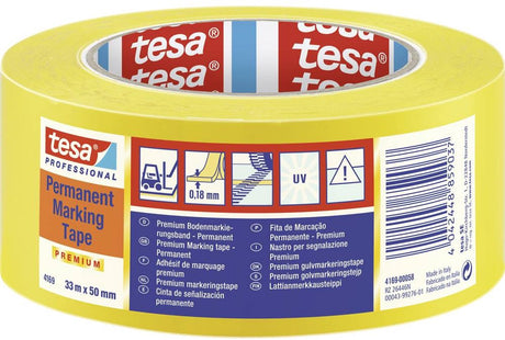 Taśma znakująca Tesa żółta 50mm 33m | 6 sztuk