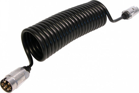 Przedłużacz do przyczepy Carpoint 7-biegunowy – spiralny 27 cm – z przyłączem do lampy przeciwmgłowej – elastyczny – wytrzymały – do przyczepy samochodowej
