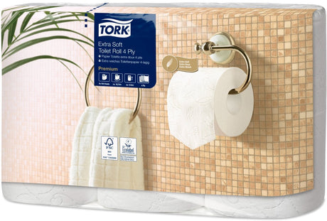 Tork papier toaletowy t4 110406 (110405) 4-warstwowy 42 szt. biały 19mx10cm opakowanie 42 rolki 150 arkuszy (110406)