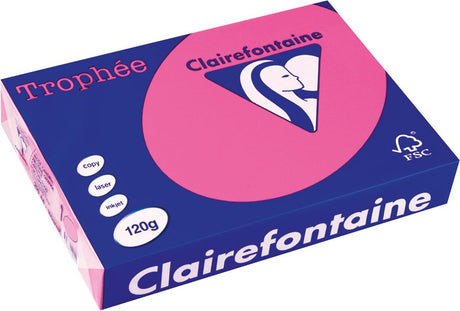 Trofeum Clairefontaine pastelowe a4 różowe 120 g 250 ark