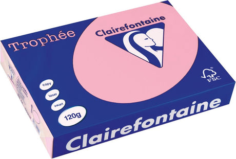 Trofeum Clairefontaine pastelowe a4 różowe 120 g 250 ark