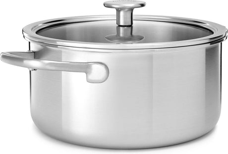 Wielowarstwowy rondel Kitchenaid ze stali nierdzewnej - ø20cm - 3,1l - ze szklaną pokrywką - indukcja - bez pfas