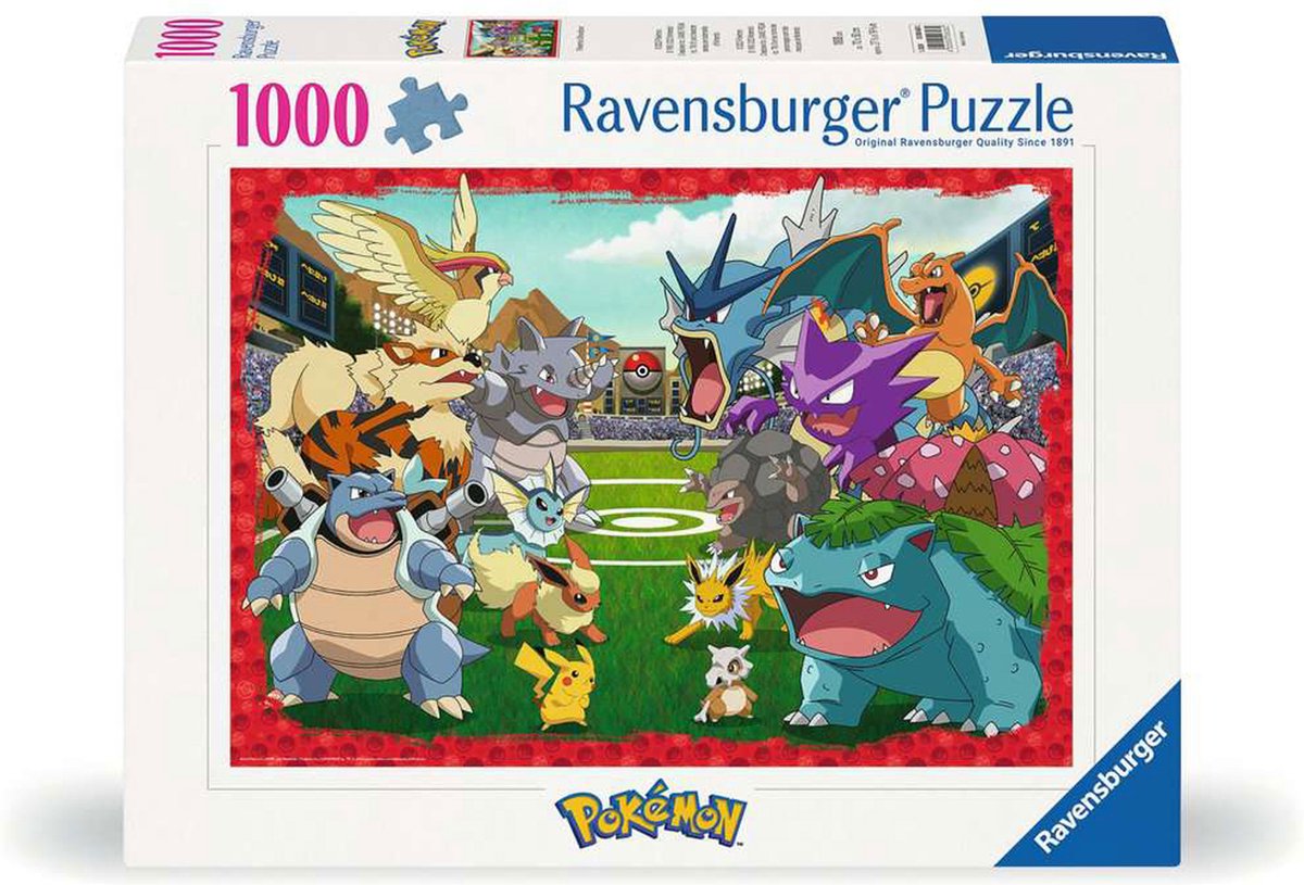 Puzzle Ravensburger pokémon 1000 elementów - puzzle rysunkowe dla dorosłych.