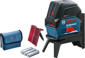 Profesjonalny laser kombinowany Bosch GCL 2-15 - w zestawie torba do przechowywania - baterie - tablica celownicza laserowa